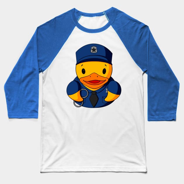 Police Rubber Duck Baseball T-Shirt by Alisha Ober Designs